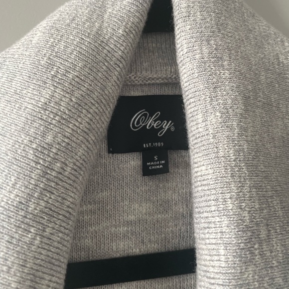 Obey Sweater Vest with Tie and brooch. Size small - Picture 4 of 7